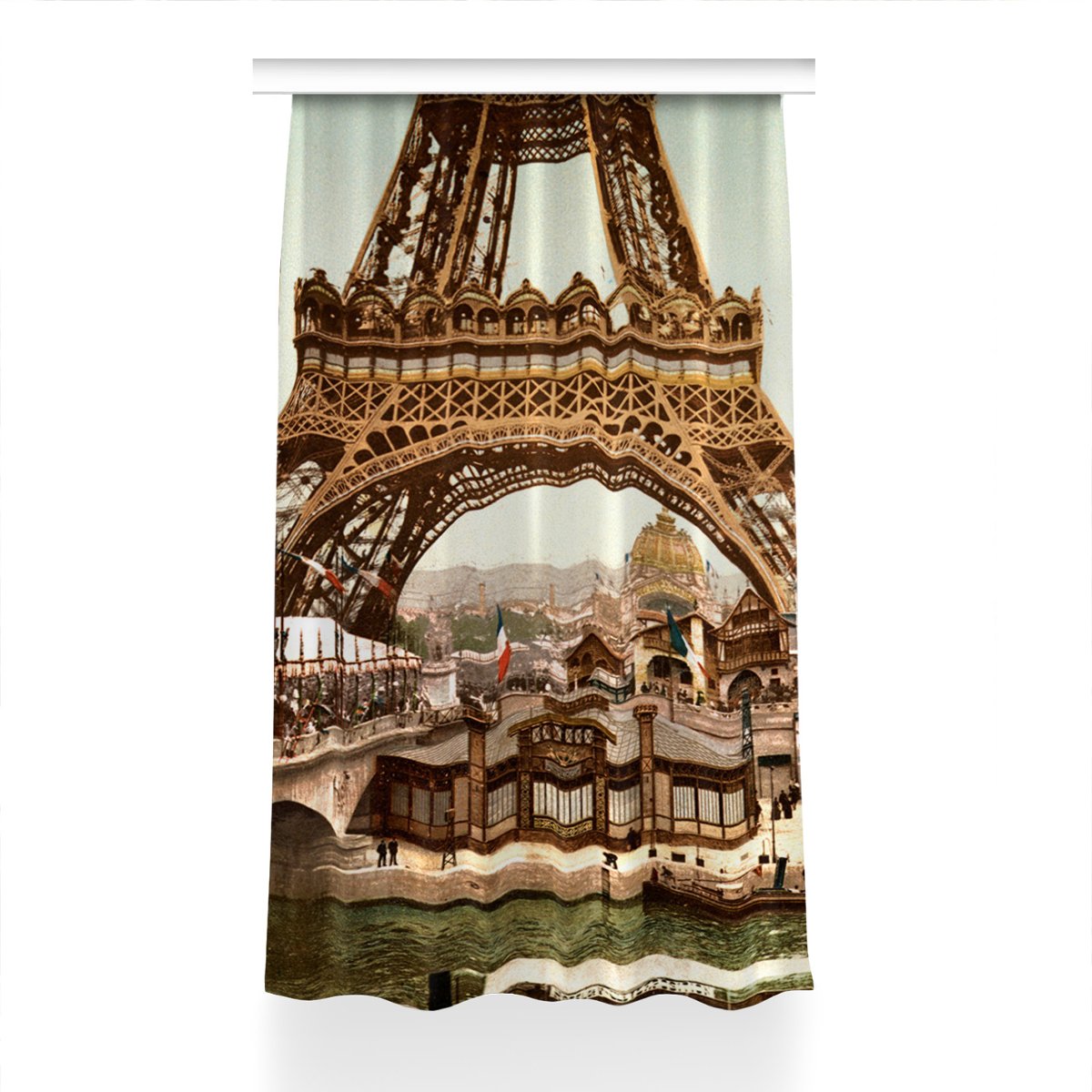 Zasłona przelotki Wieża Eiffla retro dekor 150x240, Fabricsy