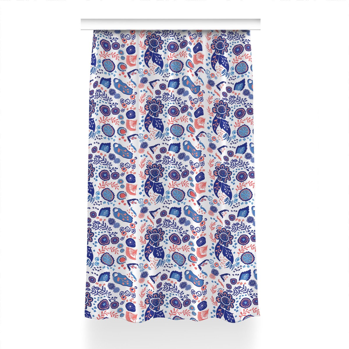 Zasłona gotowa Abstrakcyjne kwiaty wzór 150x240 cm, Fabricsy