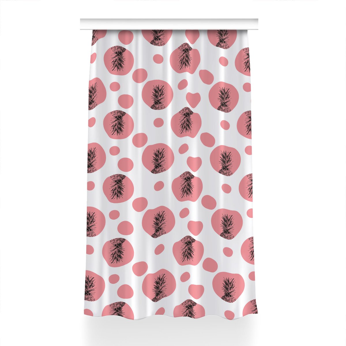 Zasłona gotowa Różowy ananas do pokoju 150x240 cm, Fabricsy