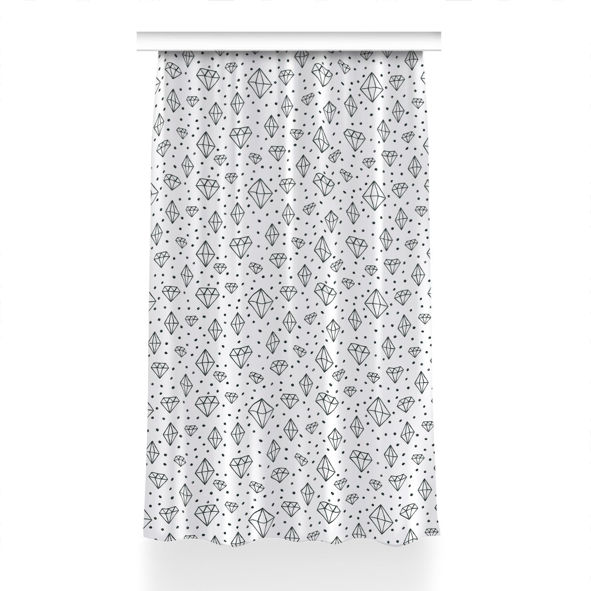 Zasłona przelotki Rysowane diamenty dekor 150x240, Fabricsy