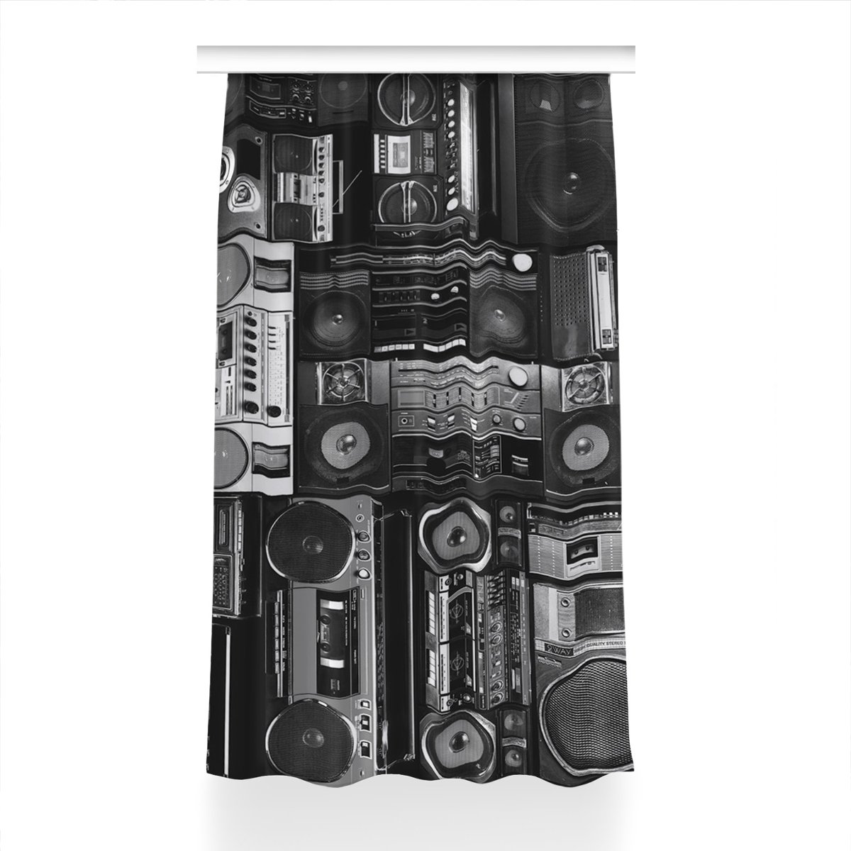 Zasłona gotowa Old school boombox dekor 150x240 cm, Fabricsy
