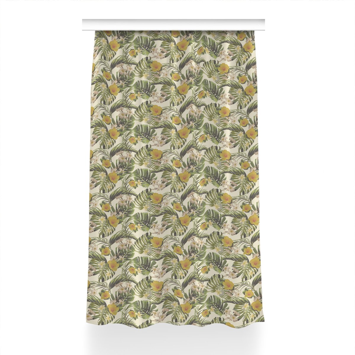 Zasłona gotowa Tropikalne liście i kwiaty 150x240, Fabricsy