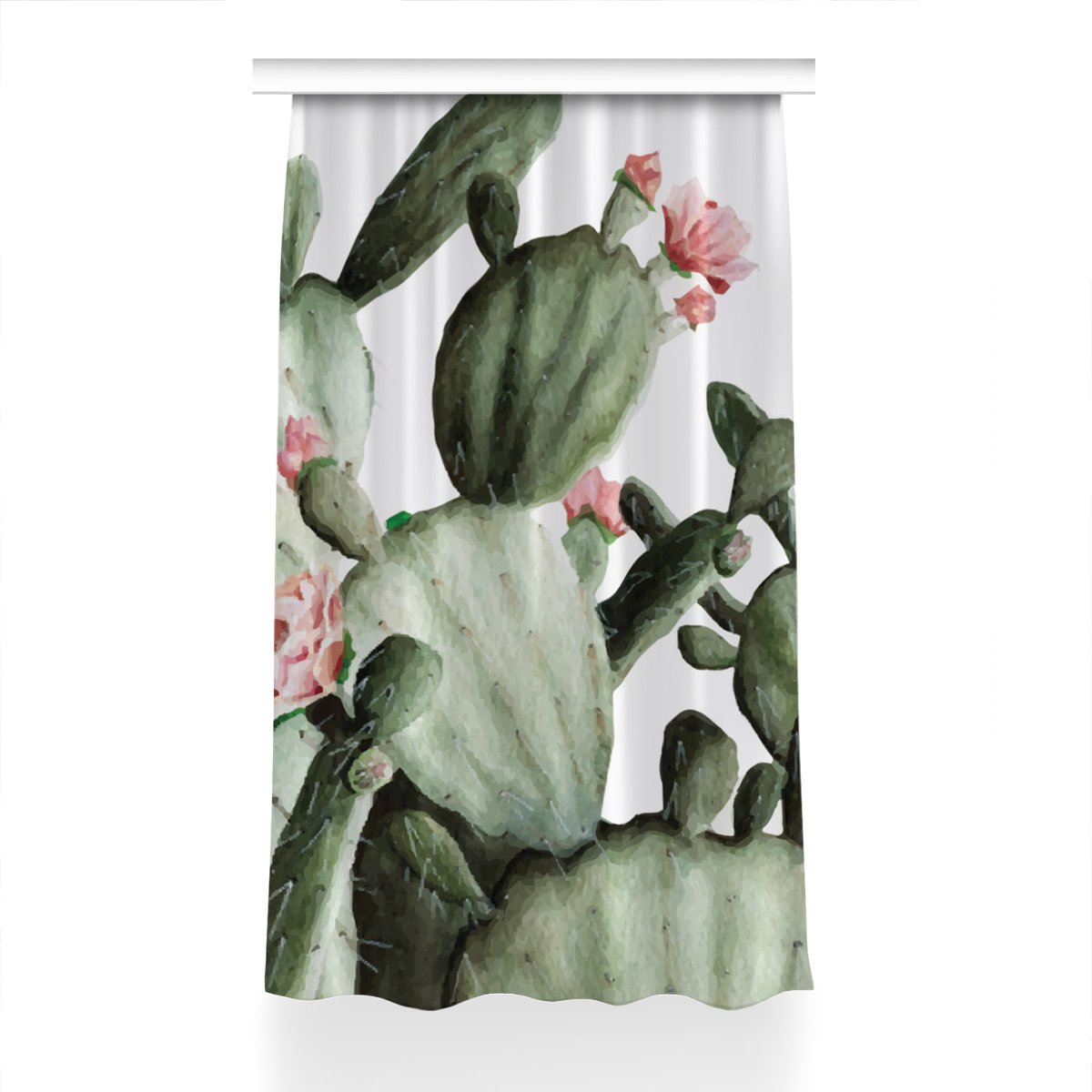 Zasłona przelotki wzór Kaktusy do sypialni 150x240, Fabricsy