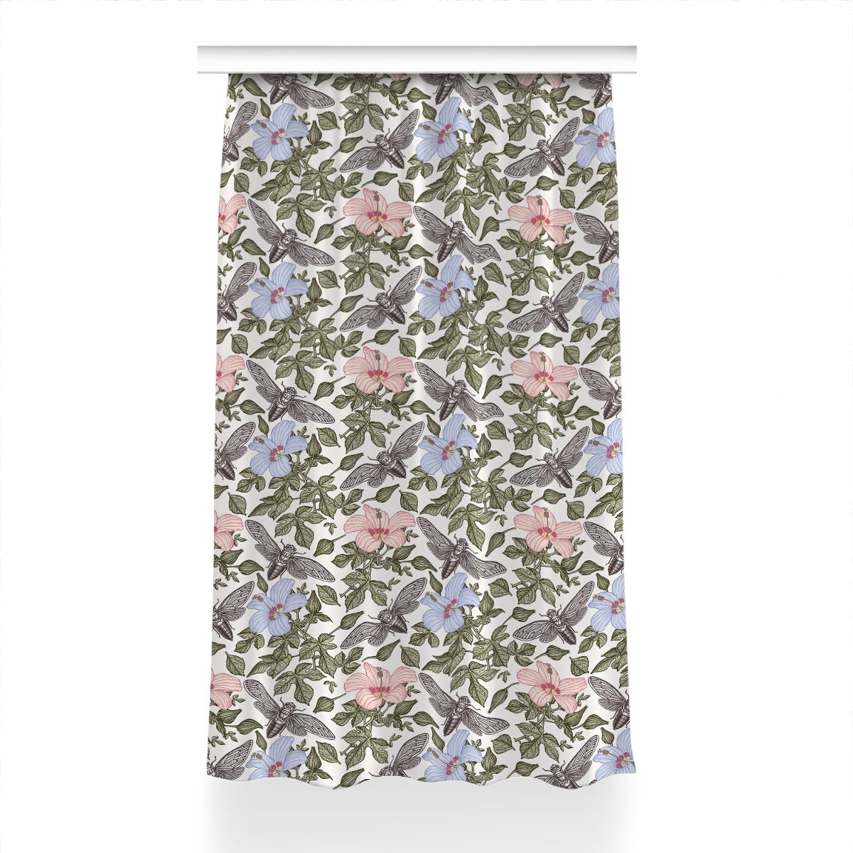 Zasłona Motyle wśród kwiatów do sypialni 150x240, Fabricsy