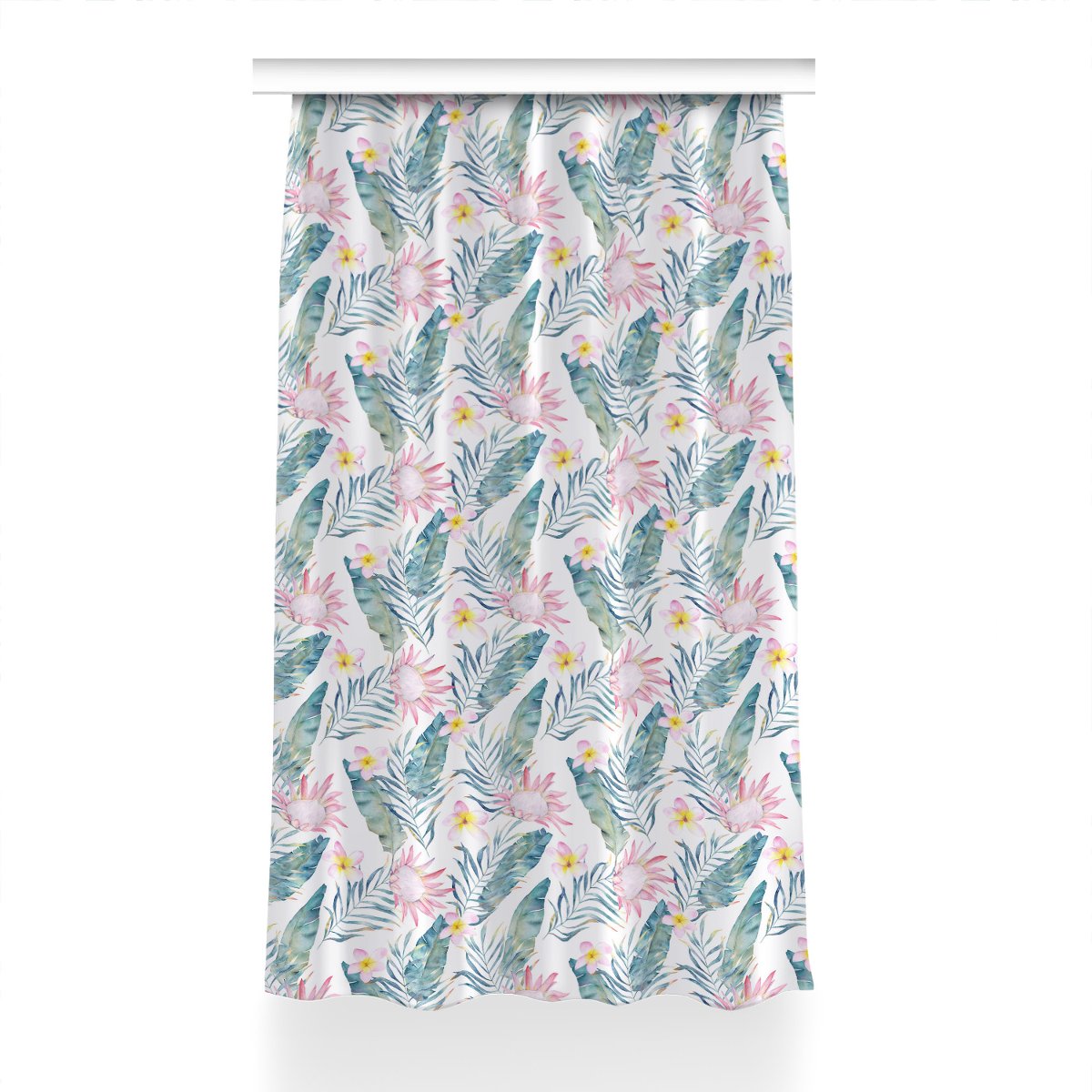 Zasłona przelotki Jasnoróżowe kwiaty wzór 150x240, Fabricsy