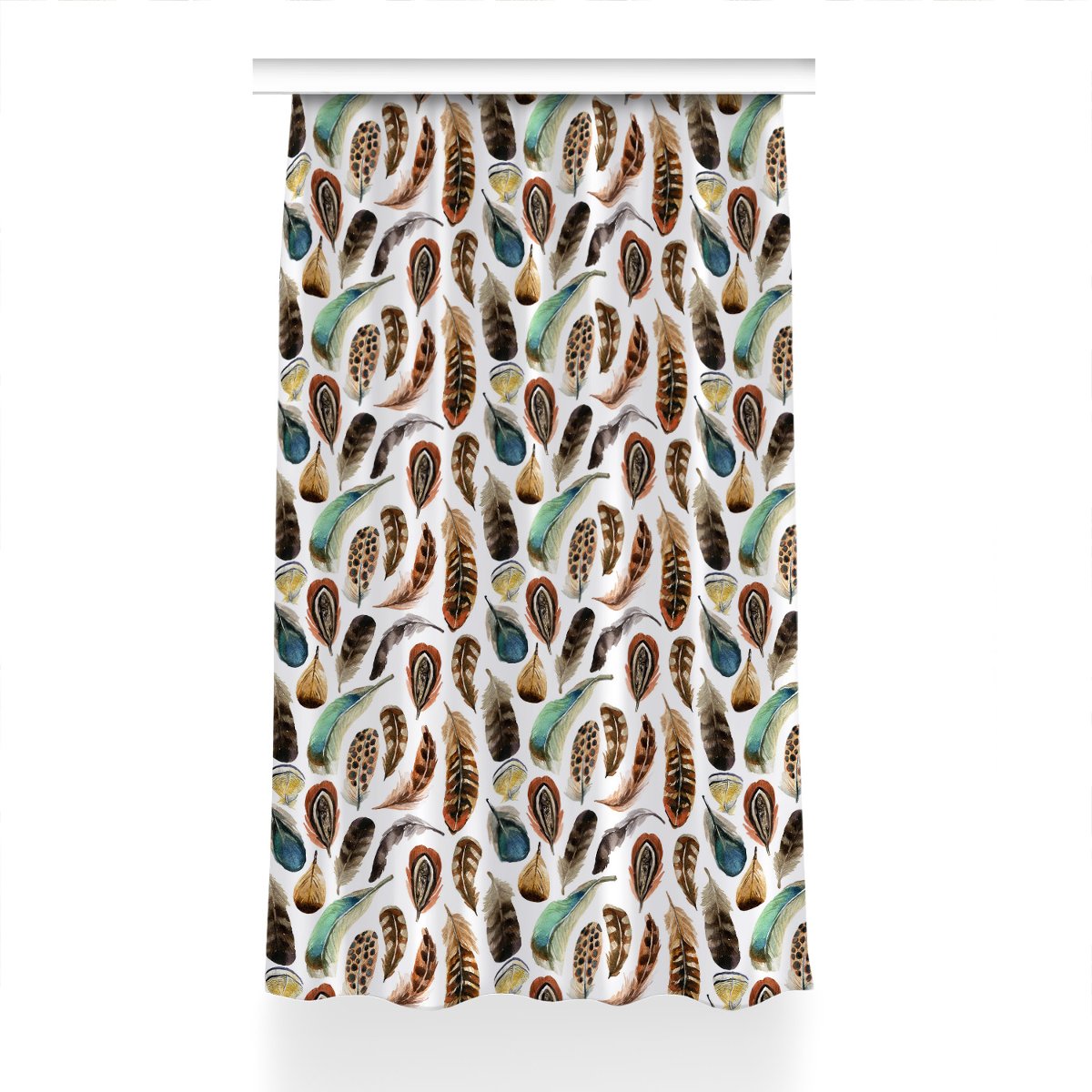 Zasłona gotowa Akwarela pióra do salonu 150x240 cm, Fabricsy