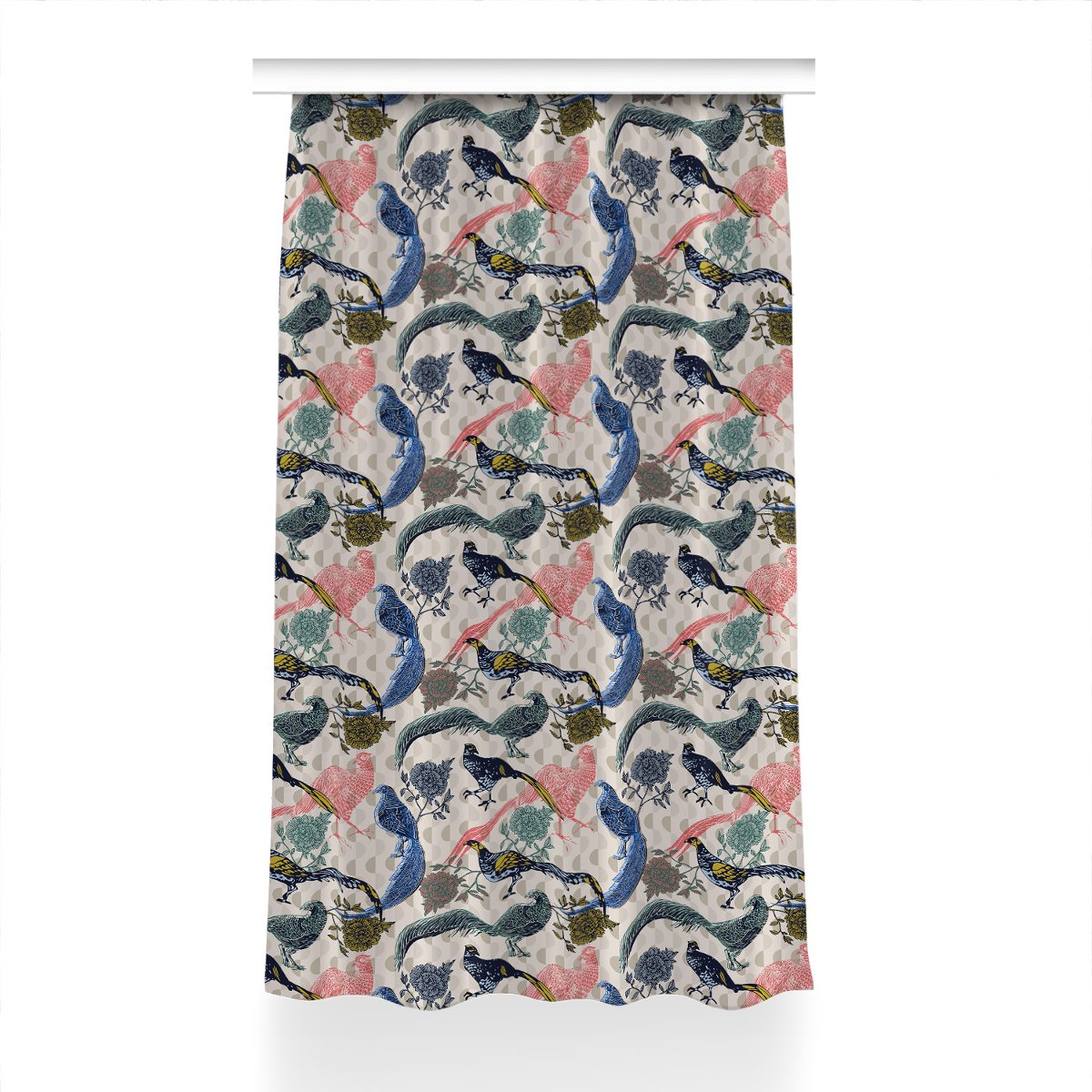Zasłona gotowa Malowane przepiórki wzór 150x240 cm, Fabricsy