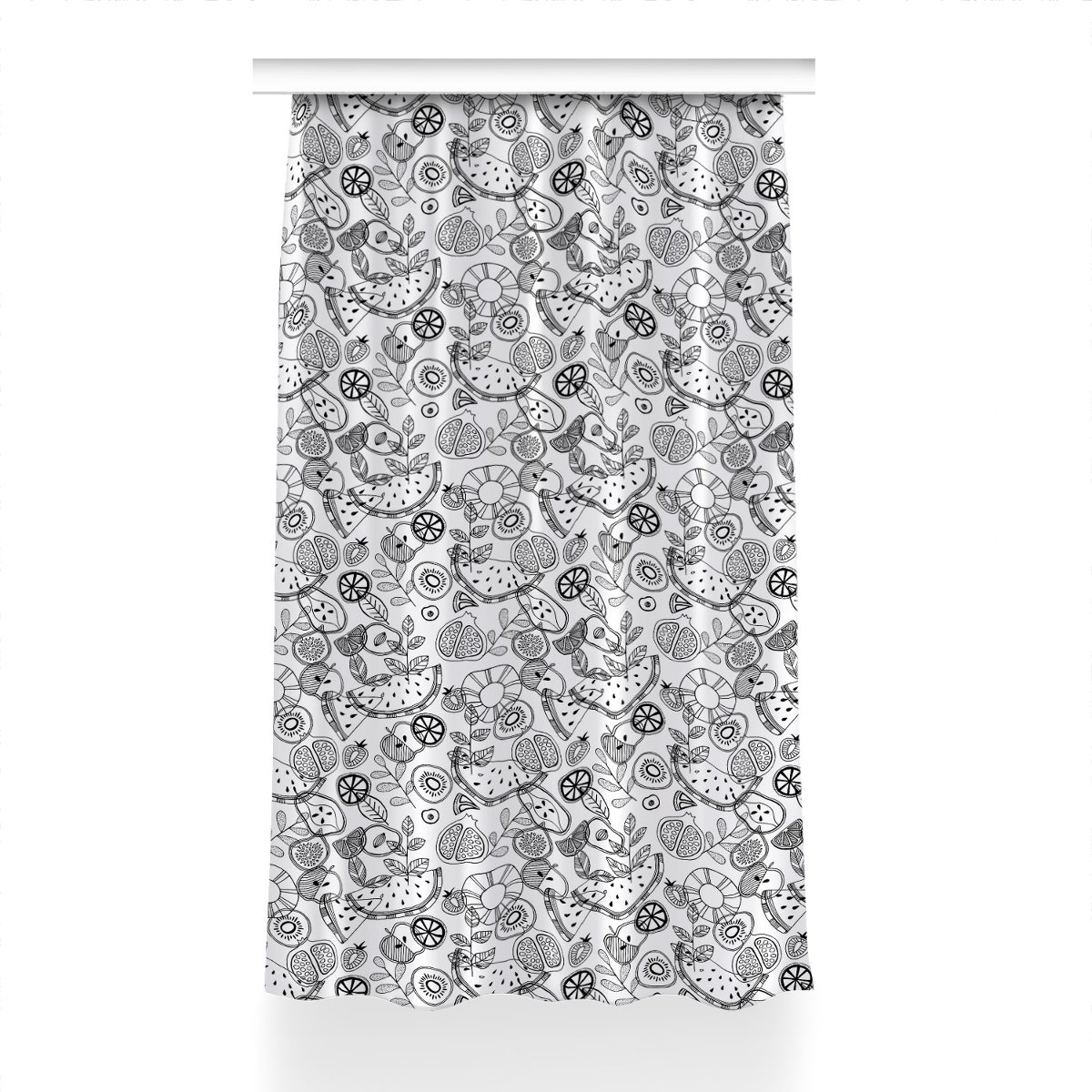Zasłona z grafiką gotowa dekor Owoce wzór 150x240, Fabricsy