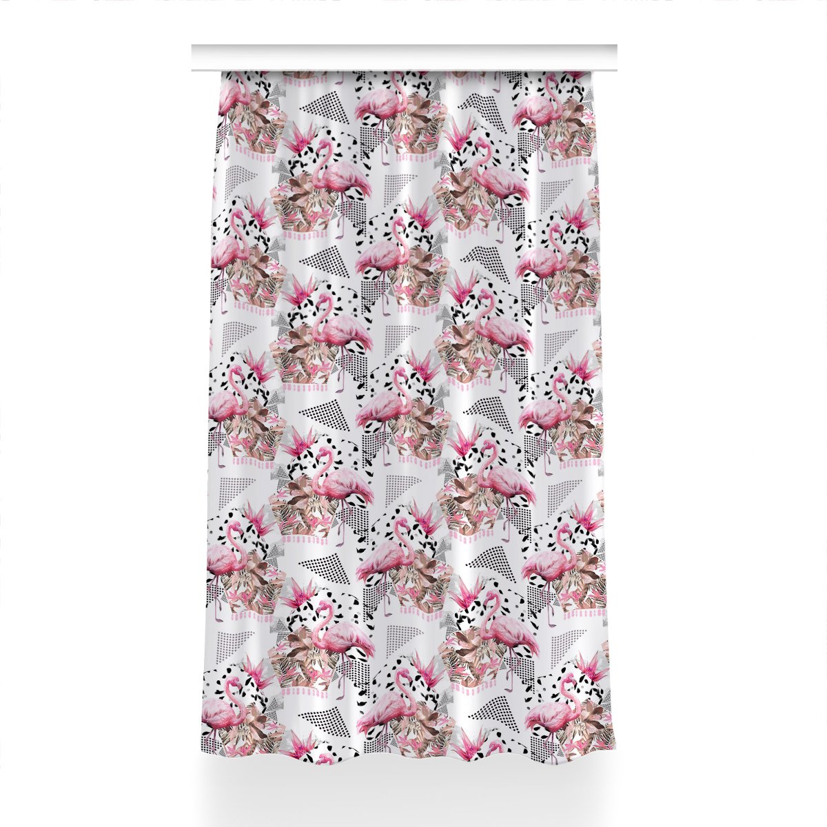 Zasłona gotowa do sypialni Flamingi wzór 150x240, Fabricsy