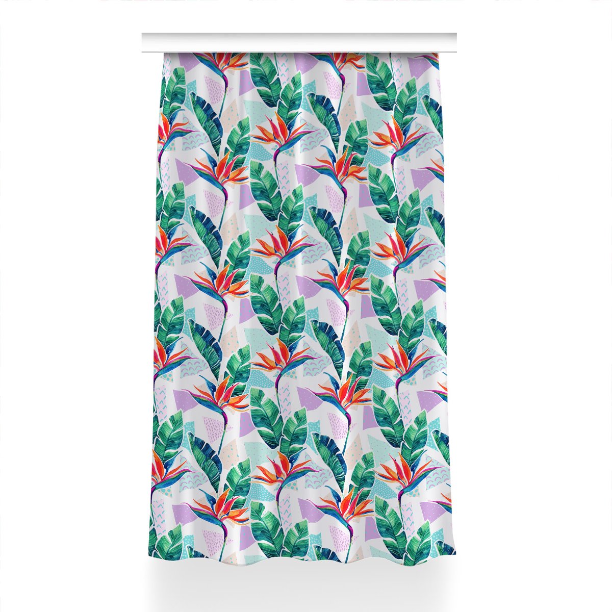 Zasłona przelotki Tropikalna flora dekor 150x240, Fabricsy