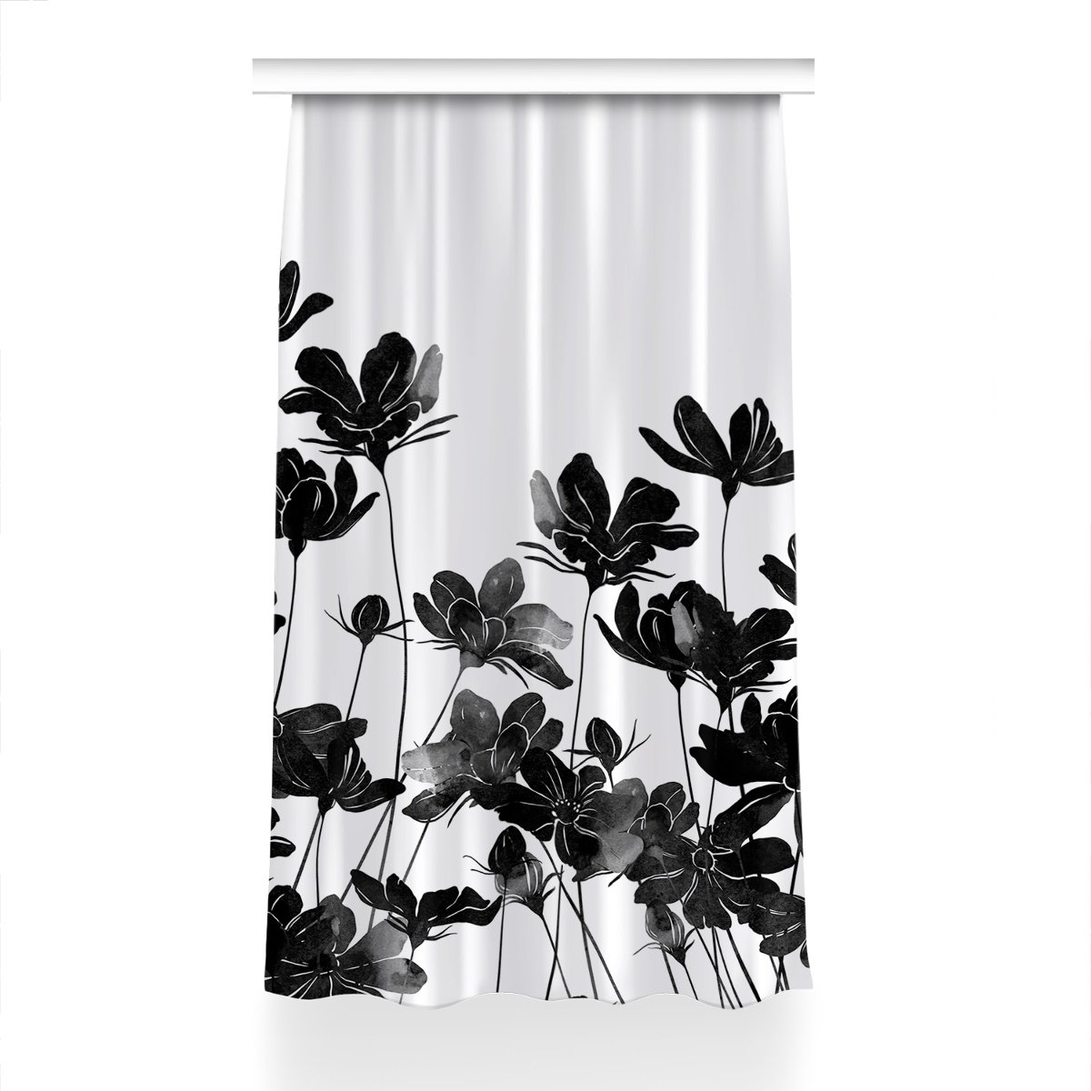 Zasłona do pokoju Czarna łąka do sypialni 150x240, Fabricsy