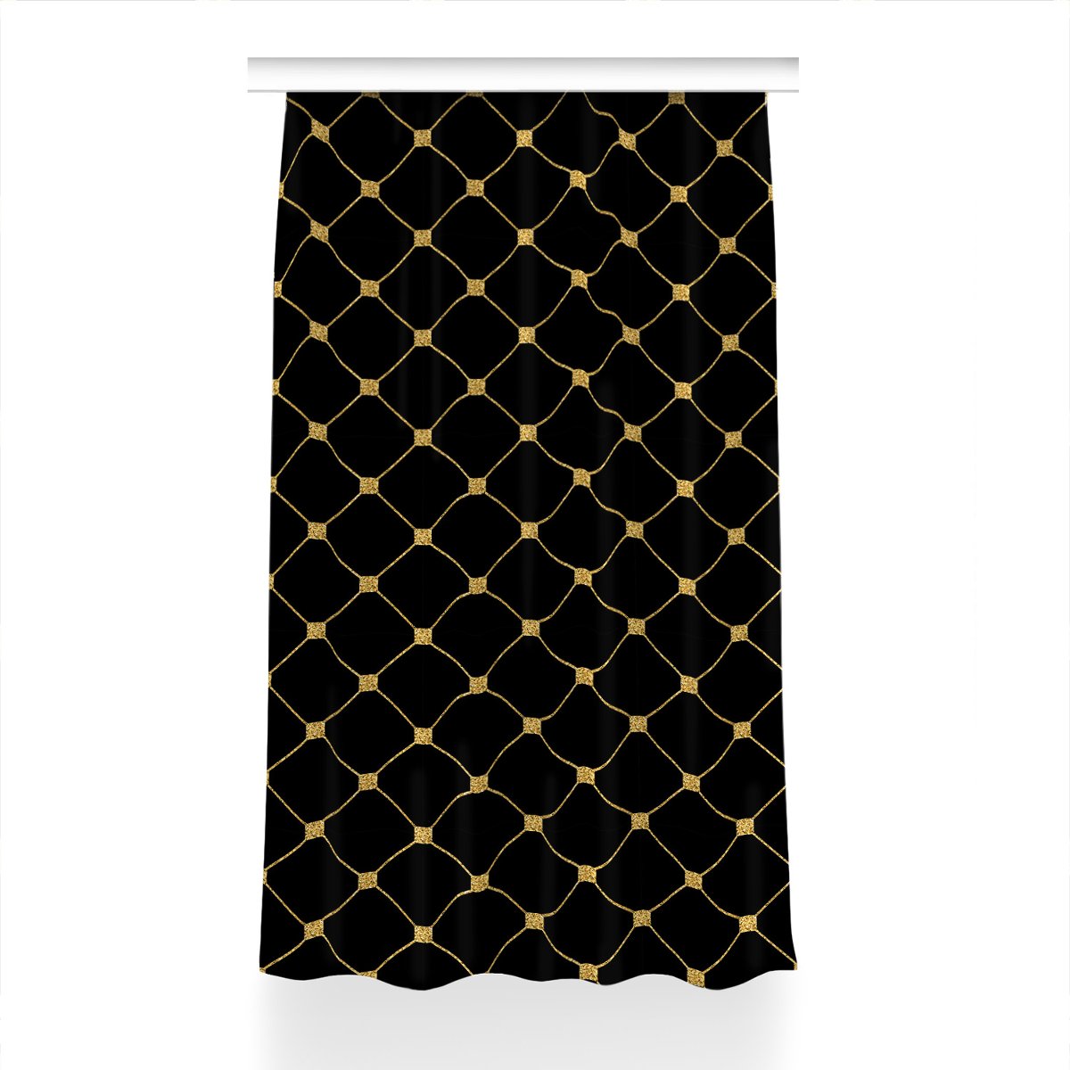 Zasłona przelotki wzór Złote romby dekor 150x240, Fabricsy
