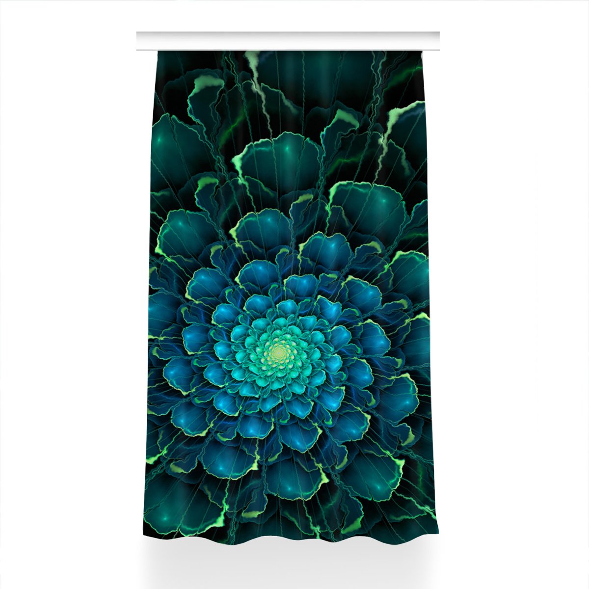 Zasłona klasyczna z grafiką 150x240 Zielony kwiat, Fabricsy