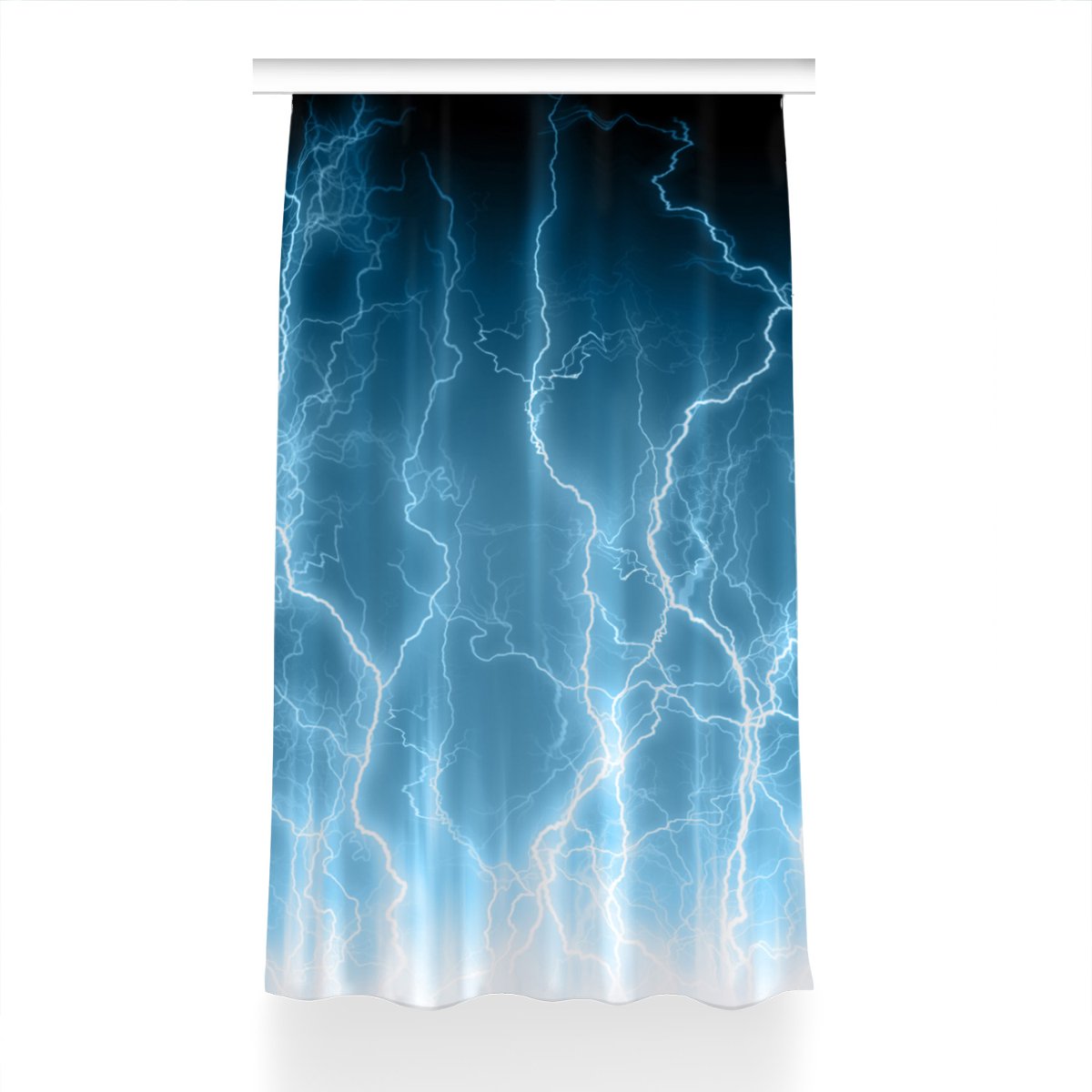 Zasłona na taśmę wzór 150x240 Niebieskie pioruny, Fabricsy