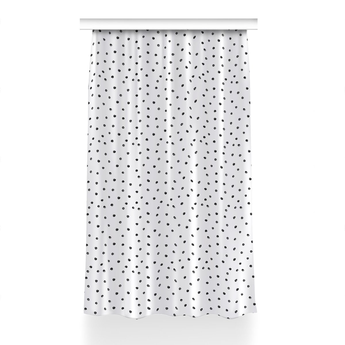 Zasłona z grafiką gotowa 150x240 cm Czarne kropki, Fabricsy