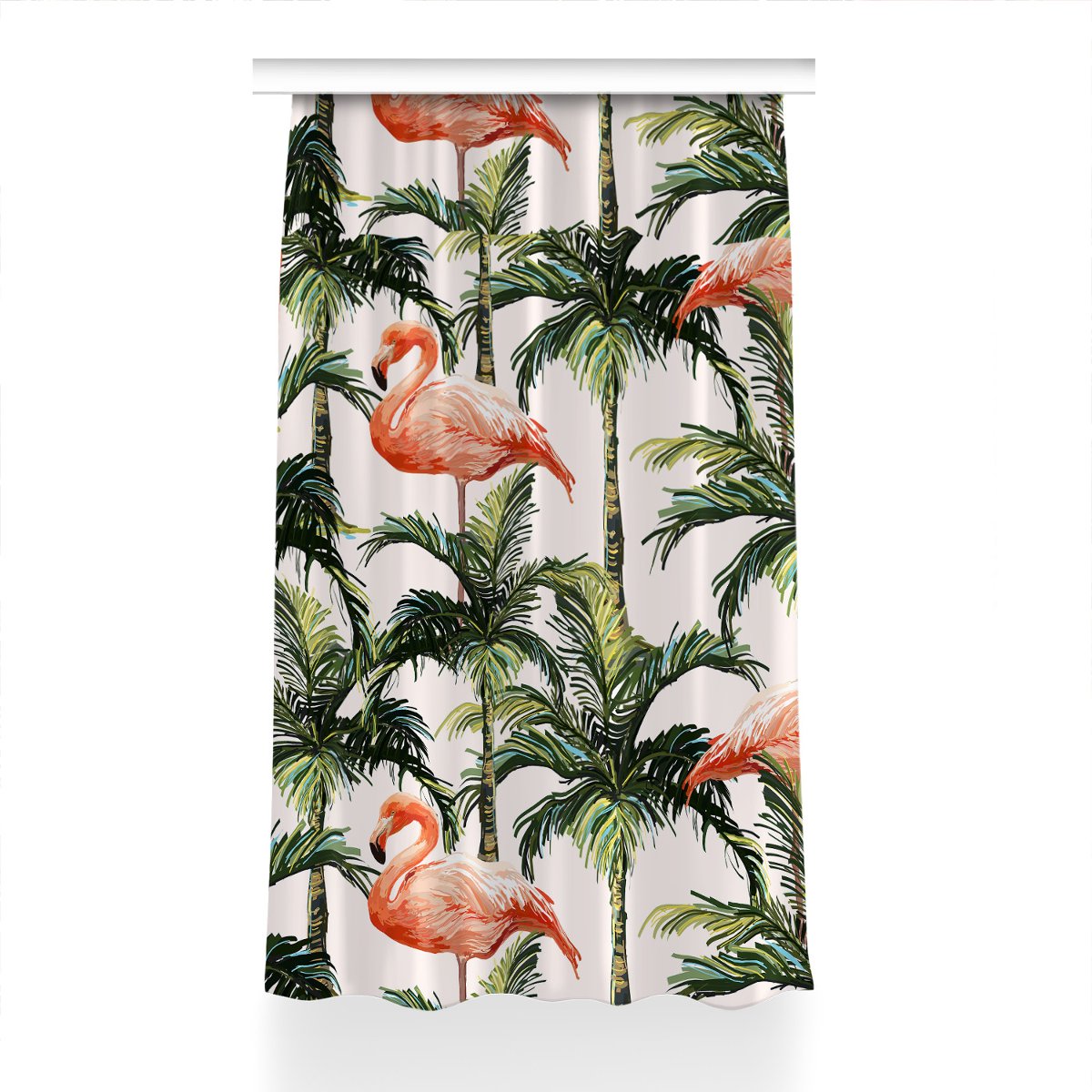 Zasłona na taśmę dekor do salonu 150x240 Flamingi, Fabricsy