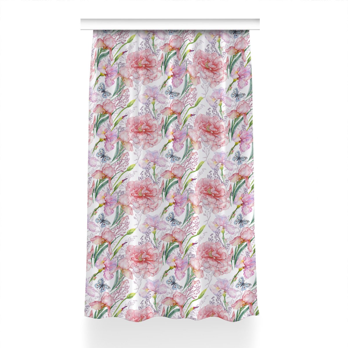 Zasłona z grafiką kolory 150x240 cm Kwiaty Piwonie, Fabricsy