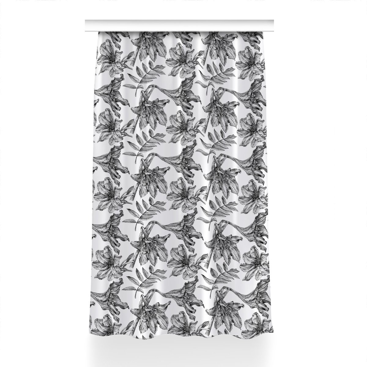 Zasłona z grafiką kolory do salonu 150x240 Lilie, Fabricsy