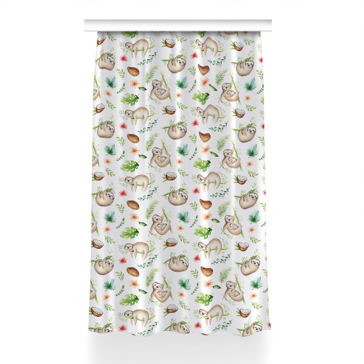 Zasłona z nadrukiem gotowa dekor 150x240 Leniwce, Fabricsy