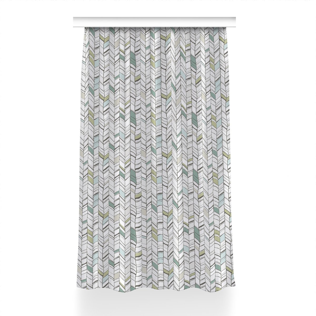 Zasłona z grafiką gotowa dekor 150x240 cm Jodełka, Fabricsy