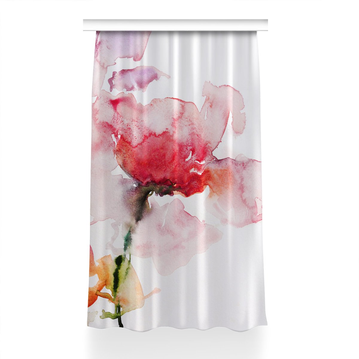 Zasłona gotowa do pokoju 150x240 Akwarela kwiaty, Fabricsy