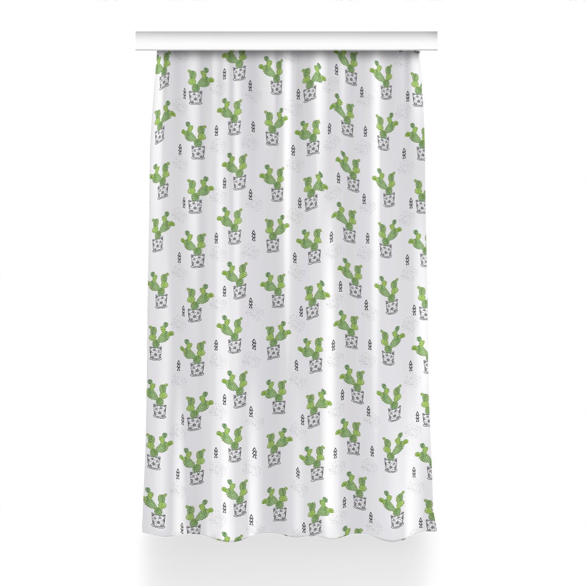 Zasłona na taśmę do pokoju 150x240 Zielone kaktusy, Fabricsy