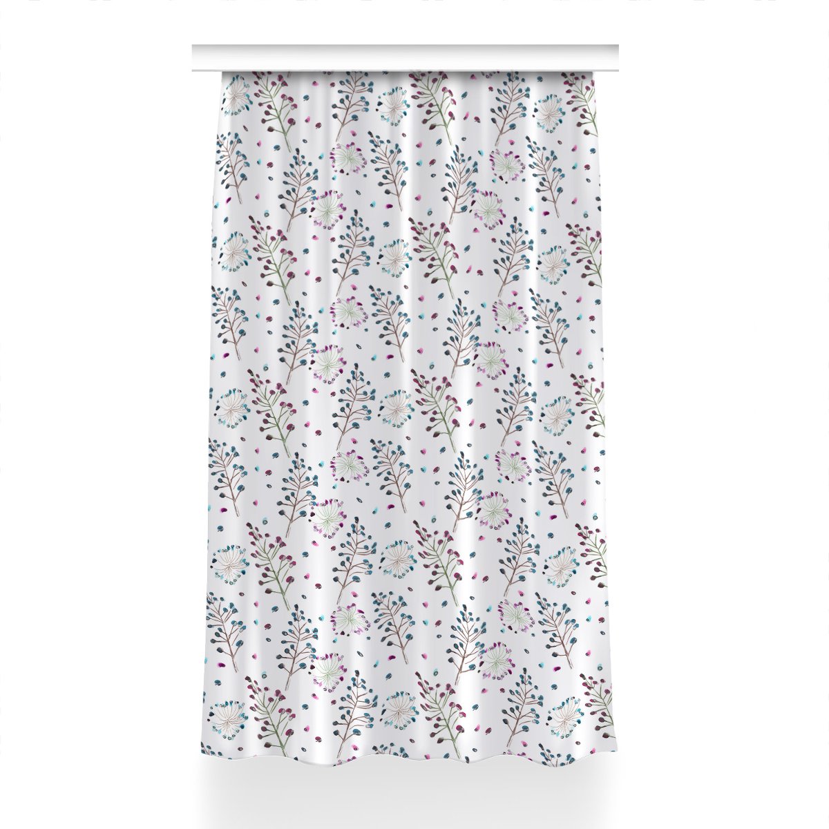 Zasłona gotowa do salonu 150x240 cm Kwiatowy motyw, Fabricsy