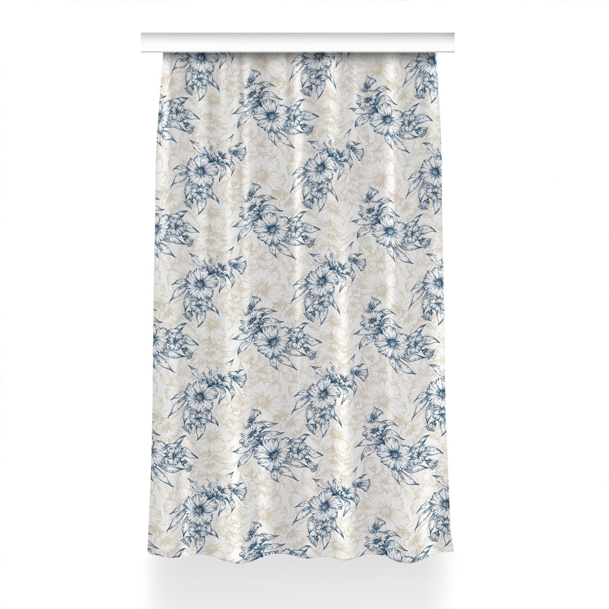 Zasłona z grafiką kolory 150x240 Kwiatowa sztuka, Fabricsy