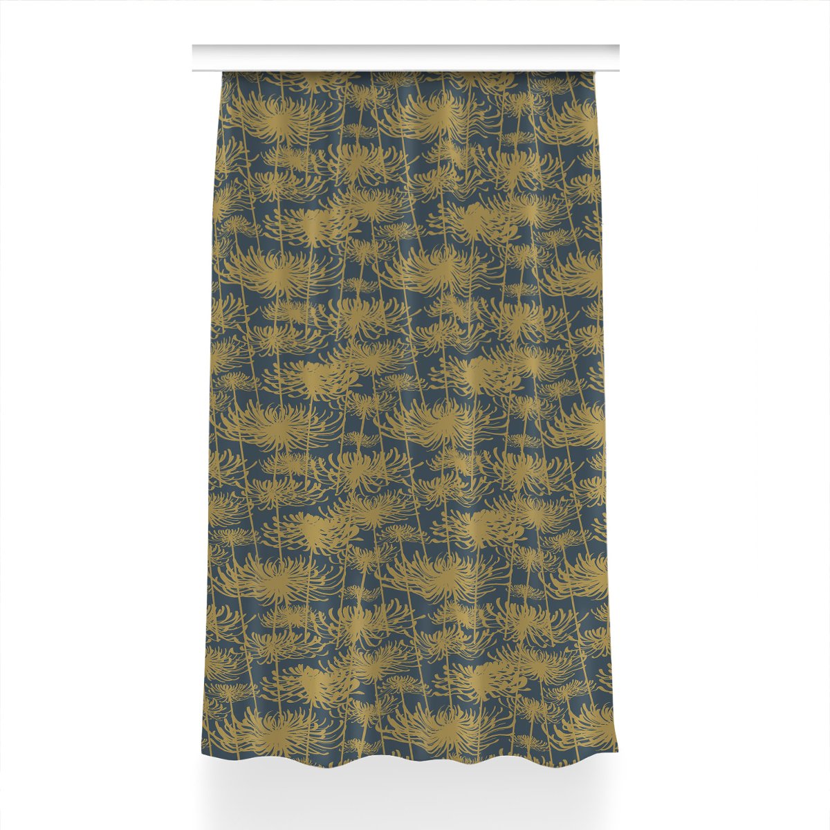 Zasłona z grafiką kolory wzór 150x240 Kwiaty złote, Fabricsy