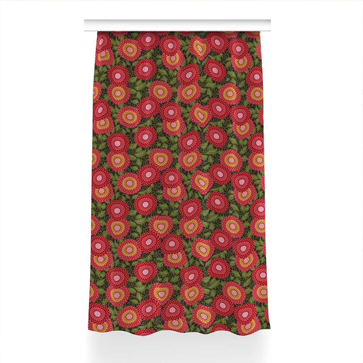 Zasłona na taśmę dekor 150x240 Geometryczne kwiaty, Fabricsy