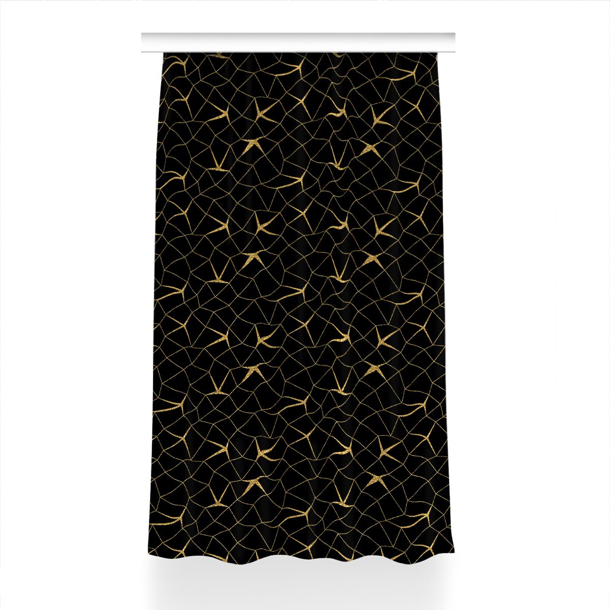 Zasłona dekor wzór 150x240 Mozaika złota i czarna, Fabricsy