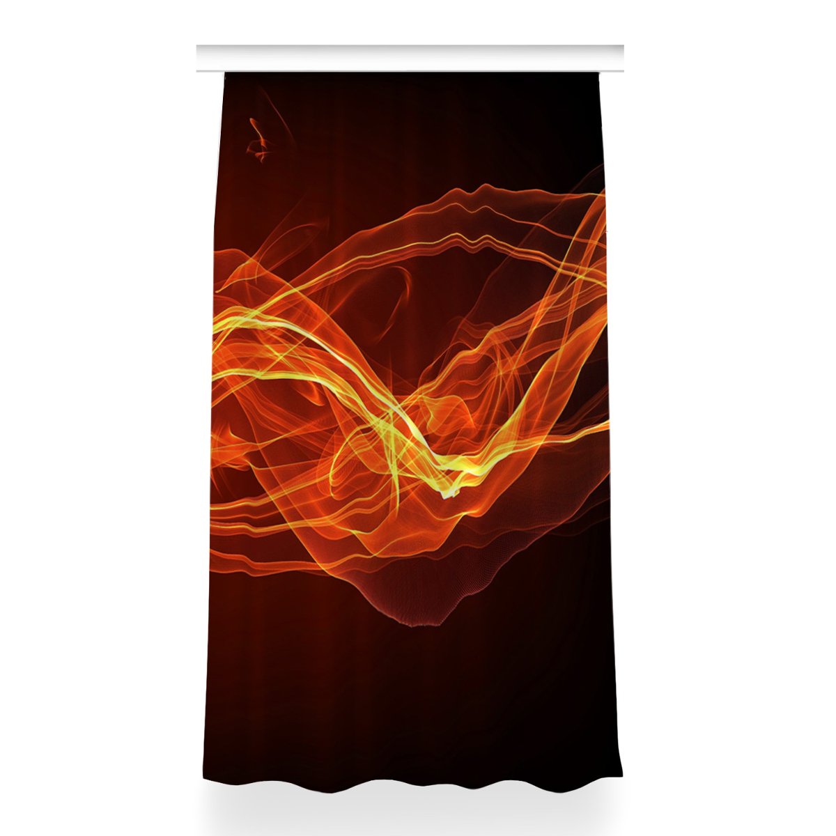 Zasłona z grafiką gotowa Czerwony płomień 150x260, Fabricsy