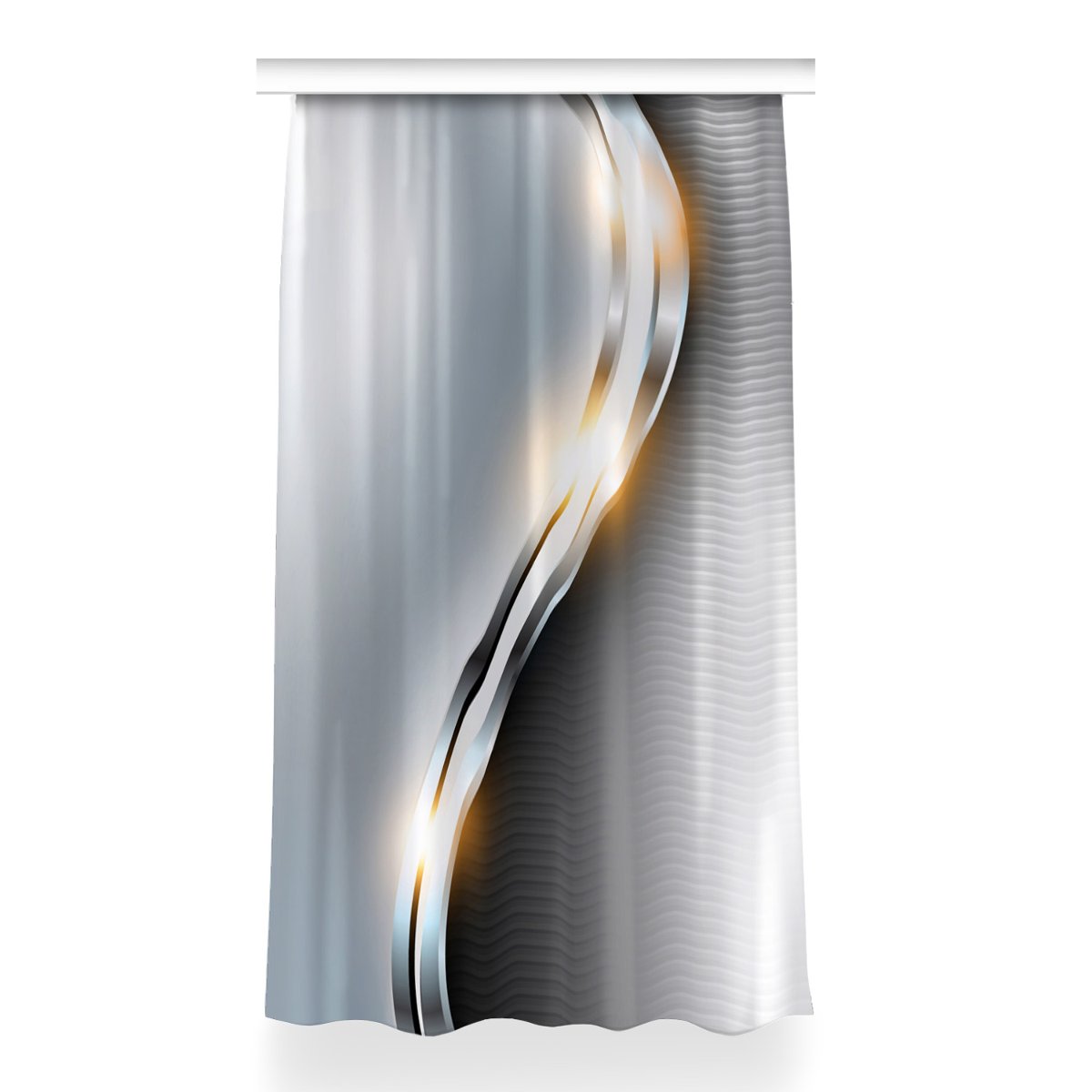 Zasłona gotowa Przejście srebrne dekor 150x260 cm, Fabricsy