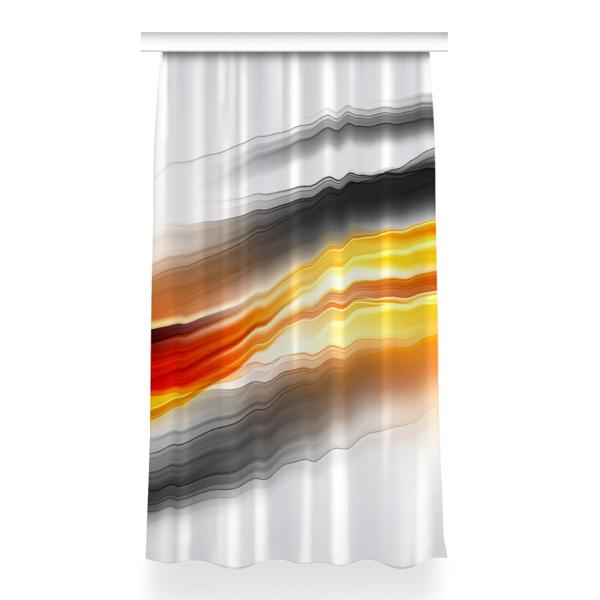 Zasłona Abstrakcja pomarańcz do sypialni 150x260, Fabricsy