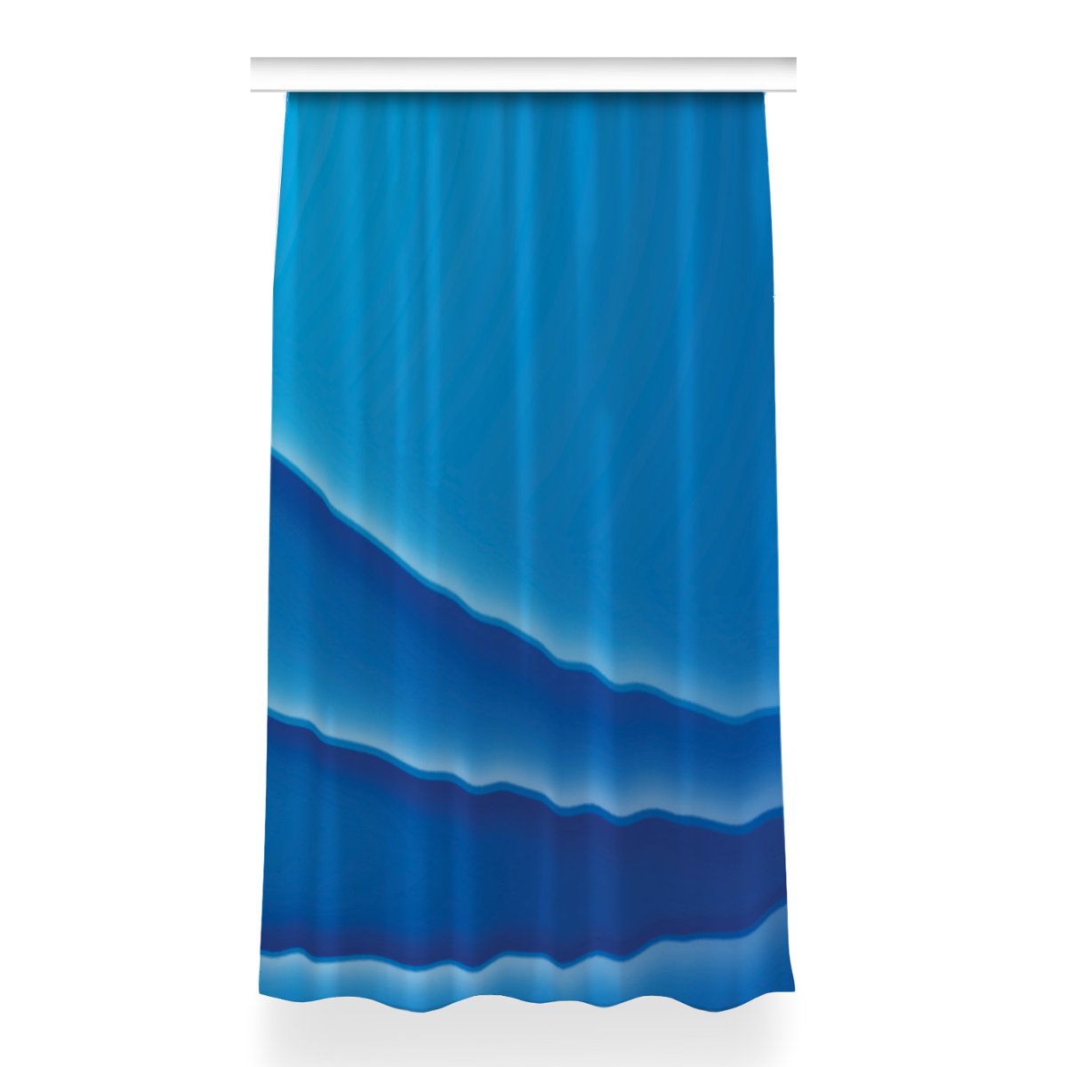 Zasłona gotowa Abstrakcja niebieski wzór 150x260, Fabricsy