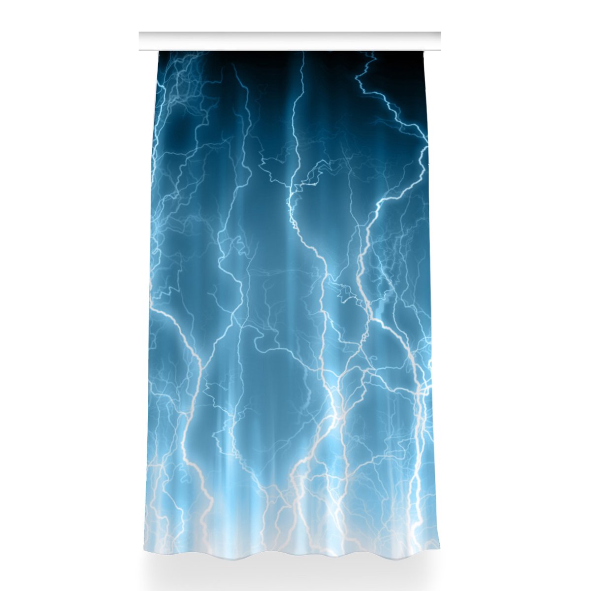 Zasłona przelotki Niebieskie pioruny wzór 150x260, Fabricsy