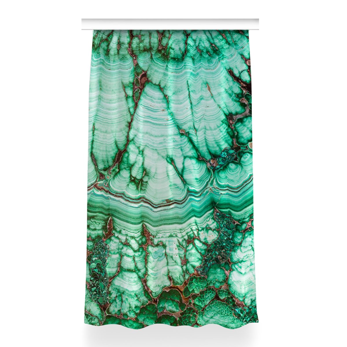Zasłona z grafiką gotowa Marmur turkus 150x260 cm, Fabricsy