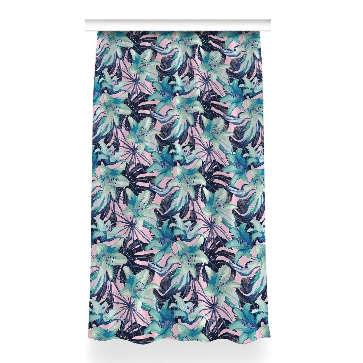 Zasłona przelotki Malowane lilie dekor 150x260 cm, Fabricsy