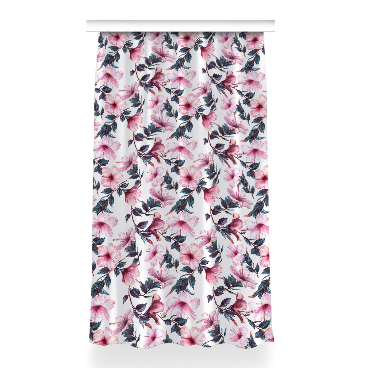 Zasłona przelotki Kwiaty hibiskusa wzór 150x260 cm, Fabricsy