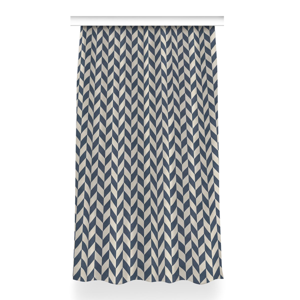 Zasłona z nadrukiem gotowa Szare wektory 150x260, Fabricsy