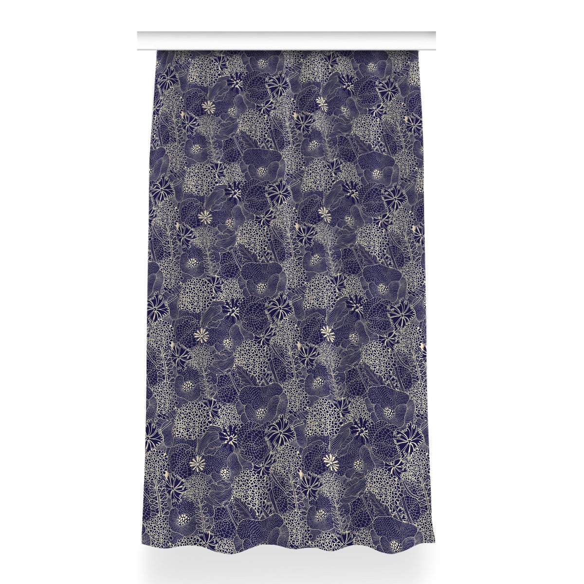Zasłona z nadrukiem gotowa Niebieski wzór 150x260, Fabricsy