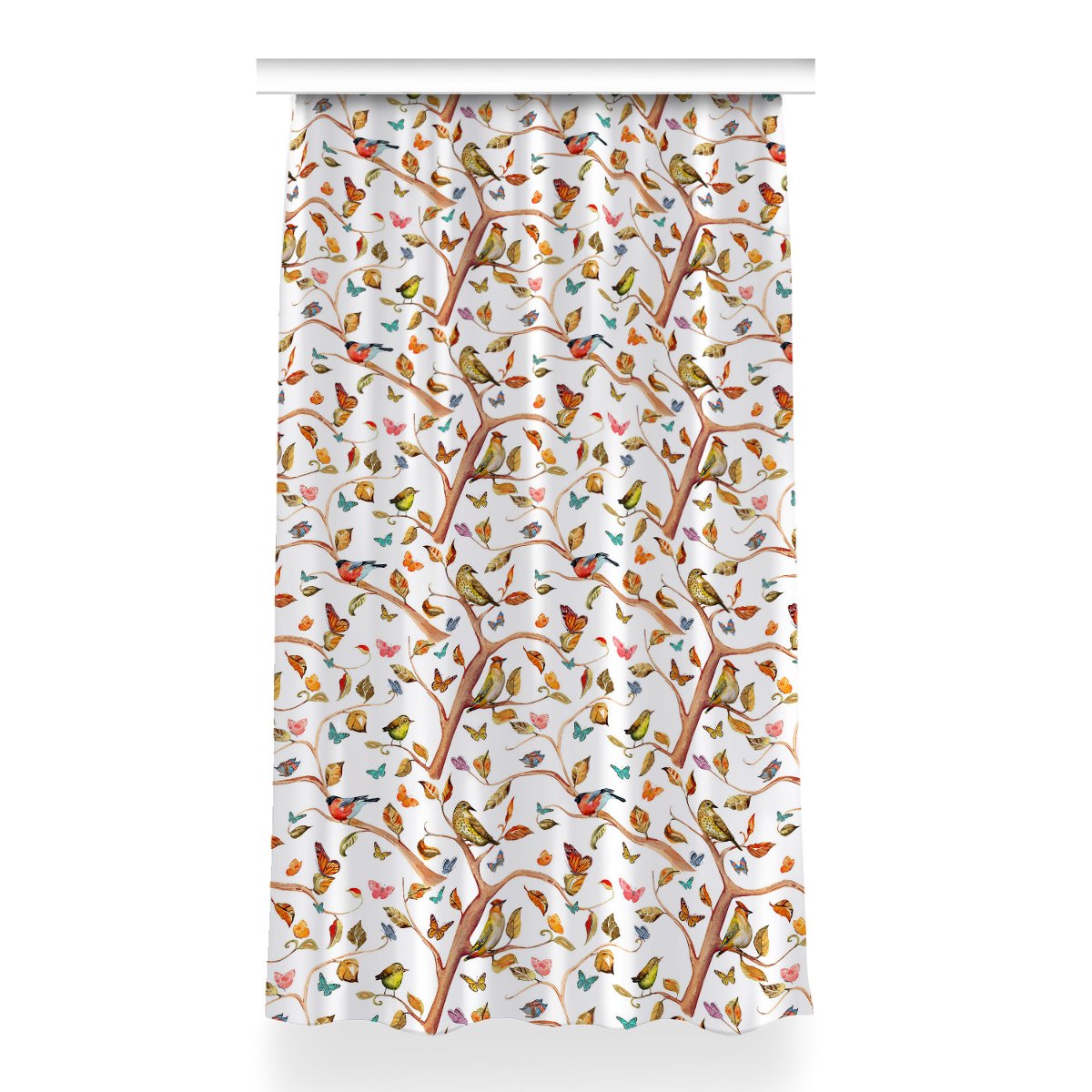 Zasłona gotowa Ptaki na gałęzi do sypialni 150x260, Fabricsy