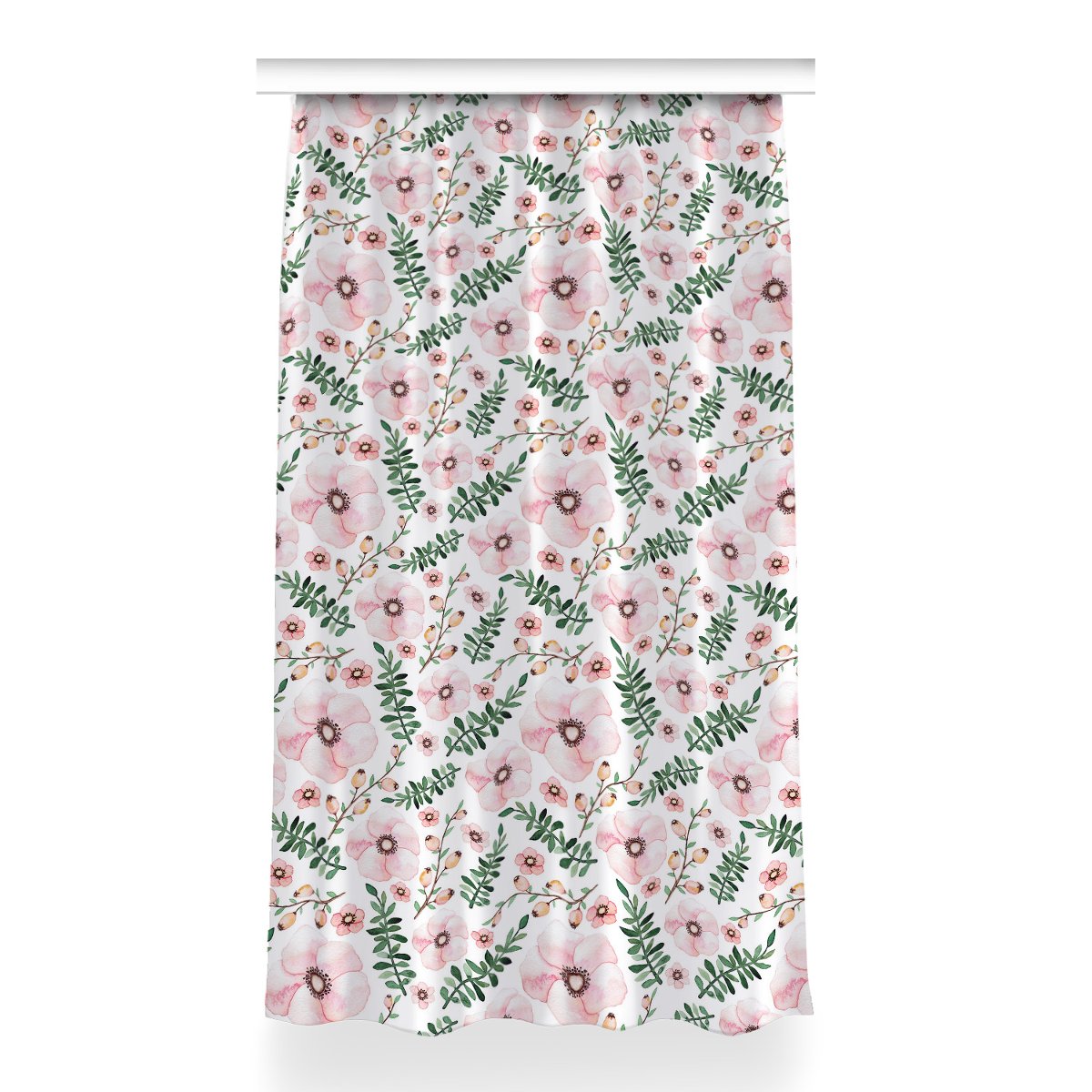 Zasłona gotowa do sypialni Kwiatki wzór 150x260 cm, Fabricsy