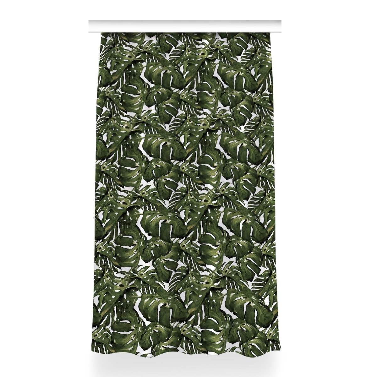 Zasłona z grafiką kolory Liść Monstera 150x260 cm, Fabricsy