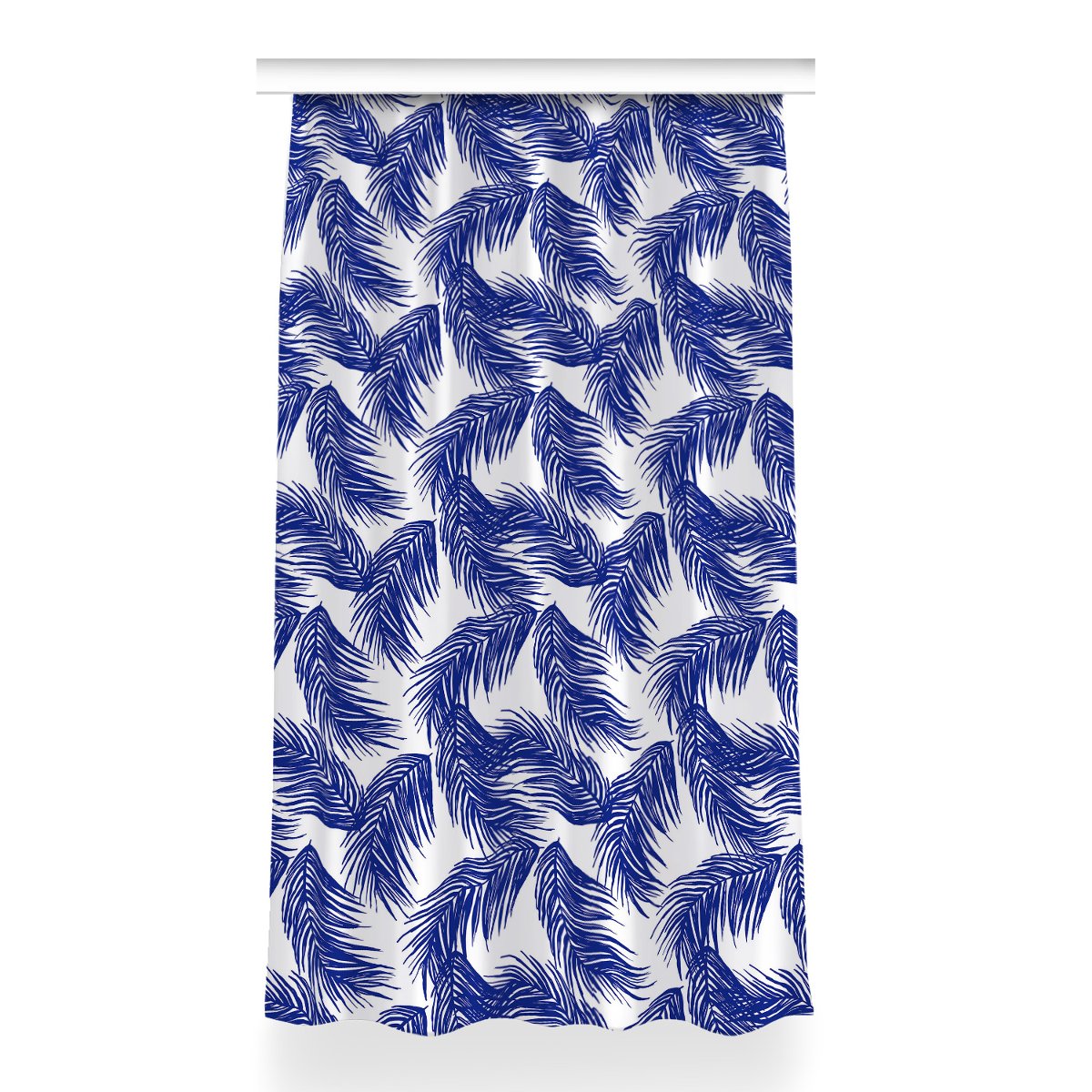 Zasłona gotowa Granatowy liść do sypialni 150x260, Fabricsy