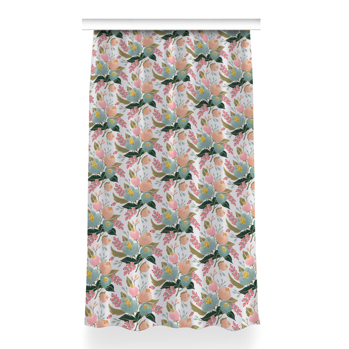 Zasłona gotowa Malowane kwiaty do pokoju 150x260, Fabricsy