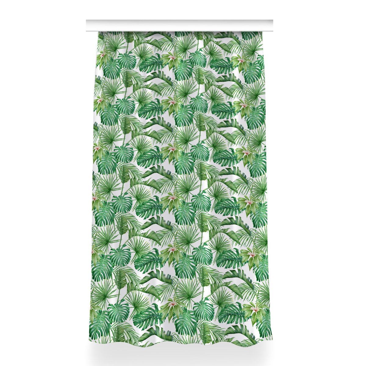 Zasłona do salonu Palma i Monstera dekor 150x260, Fabricsy