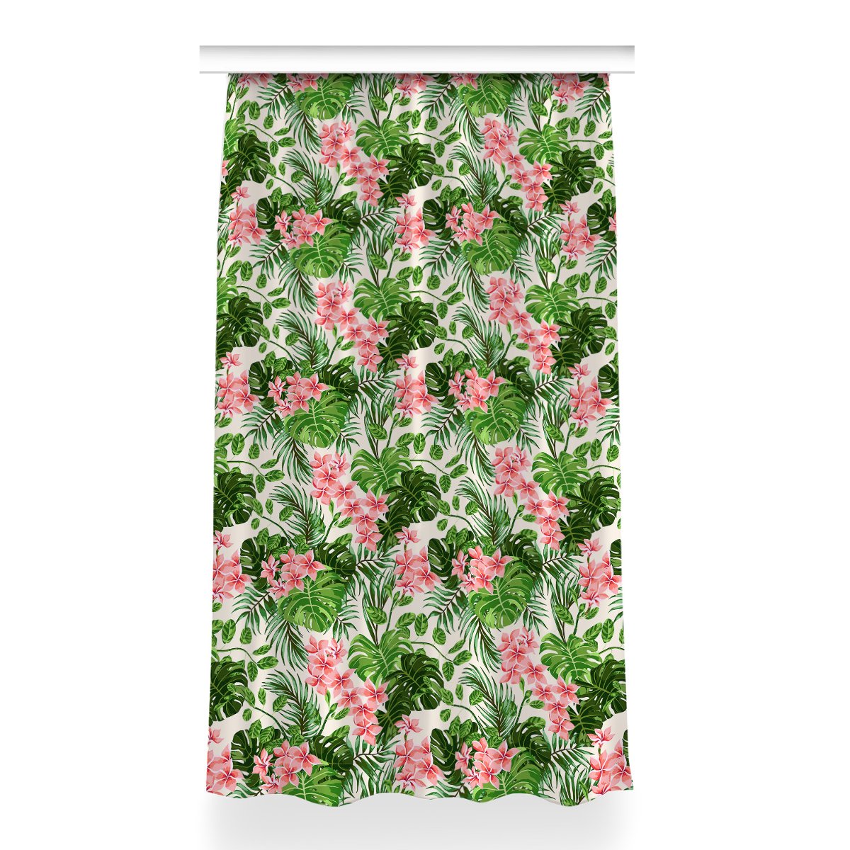 Zasłona przelotki Kwiaty hawaje do salonu 150x260, Fabricsy