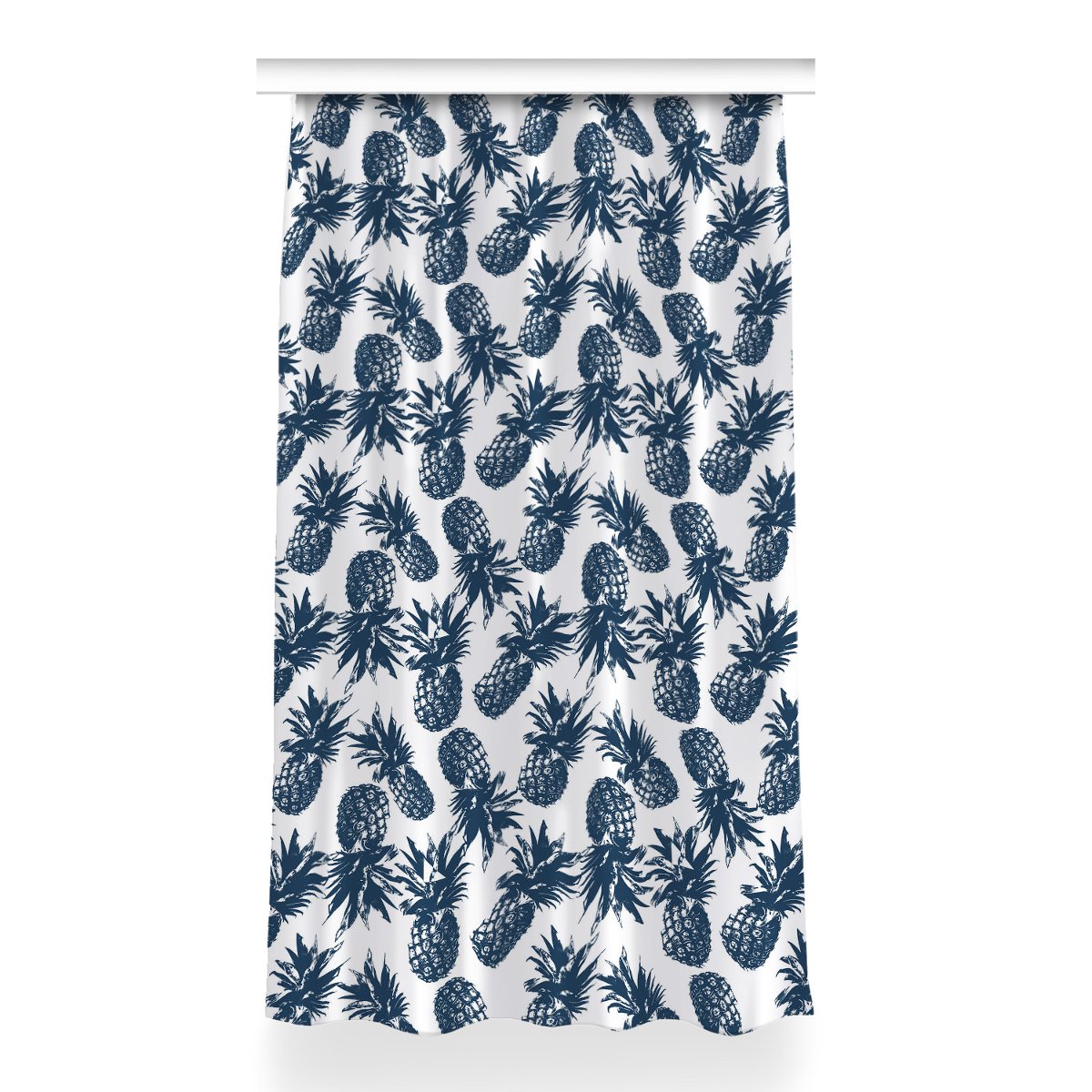 Zasłona przelotki Szare ananasy do salonu 150x260, Fabricsy