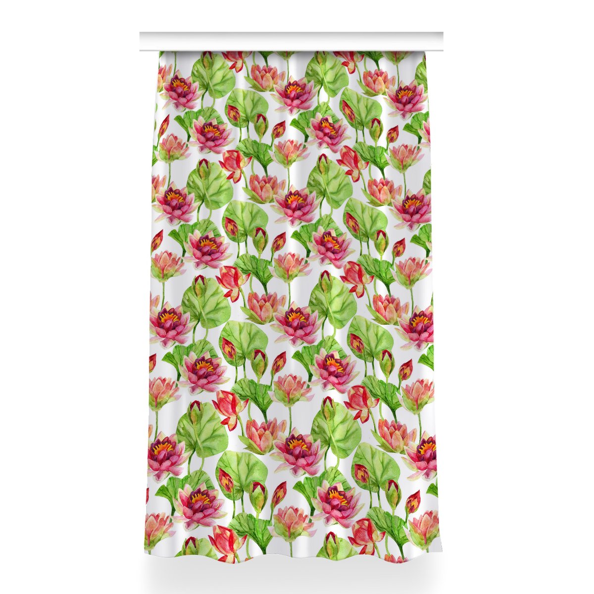 Zasłona Liście kwiatów lotosu do salonu 150x260 cm, Fabricsy
